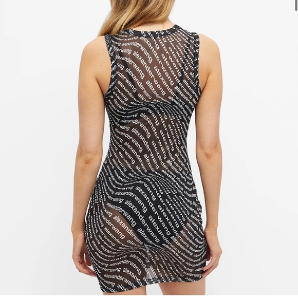 ꧁ ALEXANDER WANG LOGO MESH SLEEVELESS DRESS꧂ - Picture 2 of 5